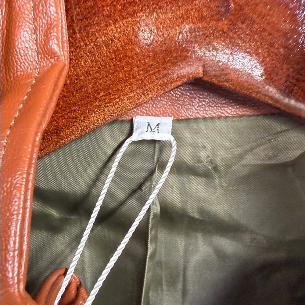 Manley Stylish Olive Blazer with Tan Leather Details - Picture 5 of 7